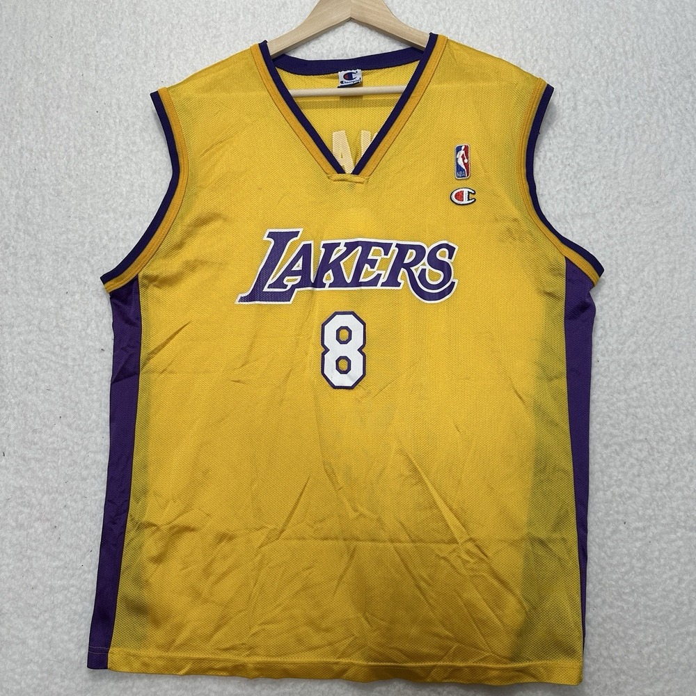 Vintage Champion Kobe Bryant Lakers Jersey Size L NBA #8 Basketball Mamba